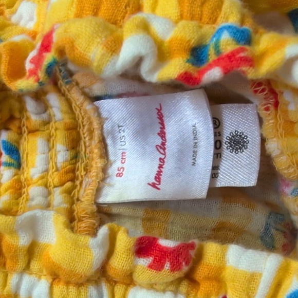 Hanna Andersson 2T Yellow Daisy Print Muslin  Pants - Picture 3 of 5